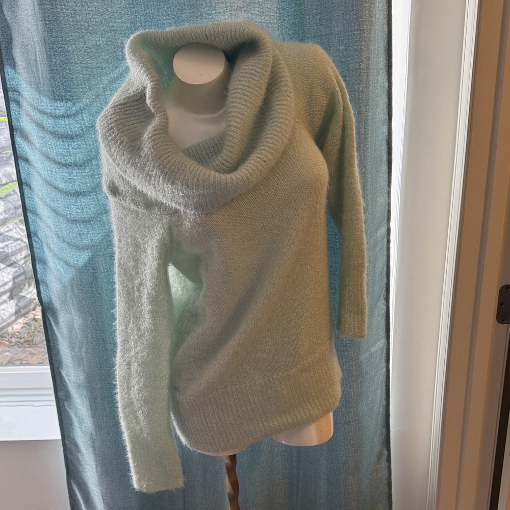 Nine West Soft Cowl Neck Sweater - Mint Green